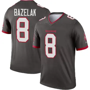 ＃8 Men's Connor Bazelak Legend Tampa Bay Buccaneers Pewter Alternate Jersey