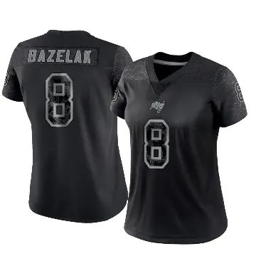 ＃8 Women's Connor Bazelak Black Limited Tampa Bay Buccaneers Reflective Jersey