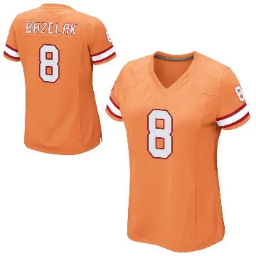 ＃8 Women's Connor Bazelak Orange Game Tampa Bay Buccaneers Alternate Jersey