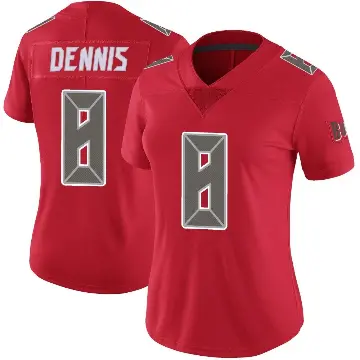 ＃8 Women's SirVocea Dennis Red Limited Tampa Bay Buccaneers Color Rush Jersey