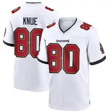 ＃80 Men's Tanner Knue White Game Tampa Bay Buccaneers Jersey