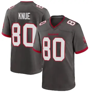 ＃80 Youth Tanner Knue Game Tampa Bay Buccaneers Pewter Alternate Jersey