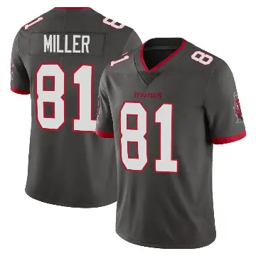 ＃81 Men's Ryan Miller Limited Tampa Bay Buccaneers Pewter Alternate Vapor Jersey