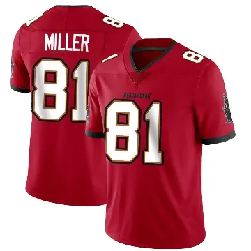 ＃81 Men's Ryan Miller Red Limited Tampa Bay Buccaneers Team Color Vapor Untouchable Jersey