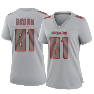 ＃81 Women's Antonio Brown Gray Game Tampa Bay Buccaneers Atmosphere Fashion Jersey