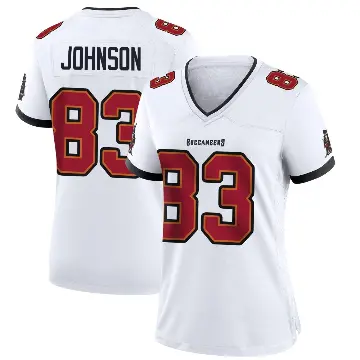 ＃83 Women's Tez Johnson White Game Tampa Bay Buccaneers Jersey