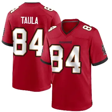 ＃84 Men's Tanner Taula Red Game Tampa Bay Buccaneers Team Color Jersey
