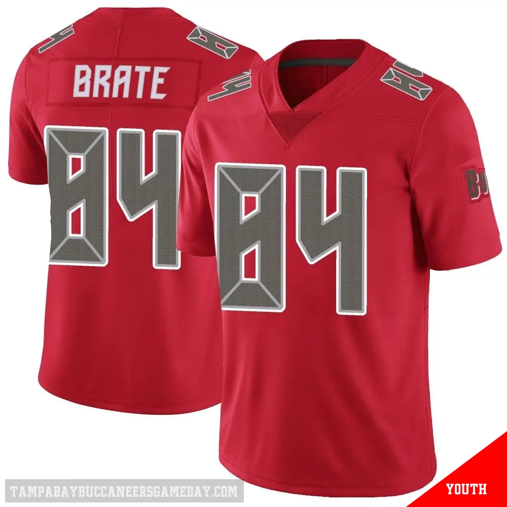 ＃84 Youth Cameron Brate Red Limited Tampa Bay Buccaneers Color Rush Jersey