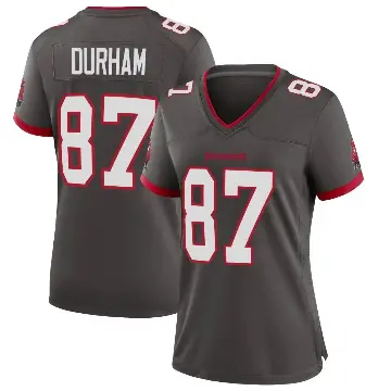 ＃87 Women's Payne Durham Game Tampa Bay Buccaneers Pewter Alternate Jersey