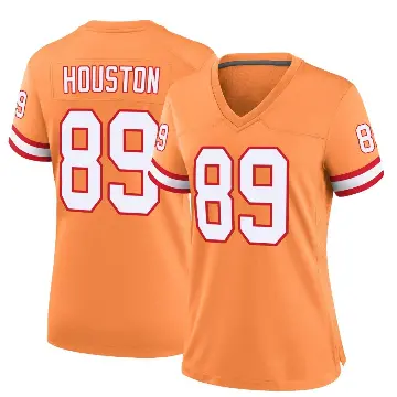 ＃89 Women's Dennis Houston Orange Game Tampa Bay Buccaneers Throwback Jersey