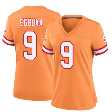＃9 Women's Emeka Egbuka Orange Game Tampa Bay Buccaneers Throwback Jersey