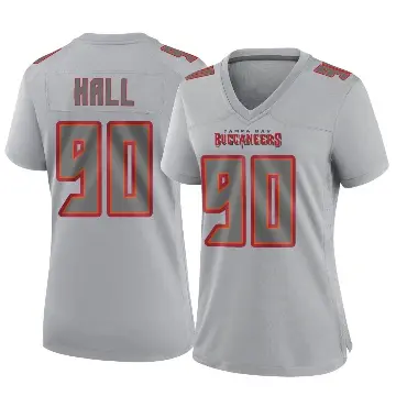 ＃90 Women's Logan Hall Gray Game Tampa Bay Buccaneers Atmosphere Fashion Jersey