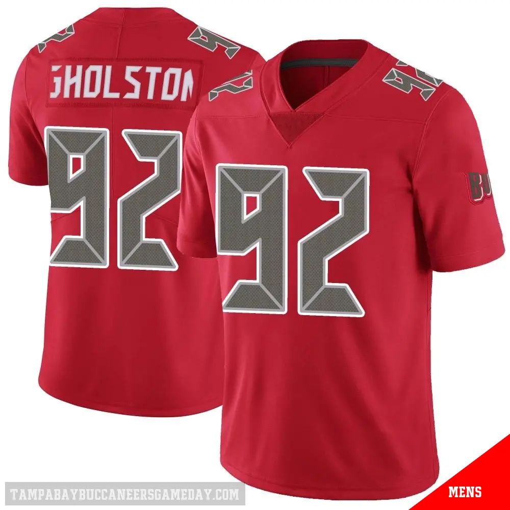 ＃92 Men's William Gholston Red Limited Tampa Bay Buccaneers Color Rush Jersey