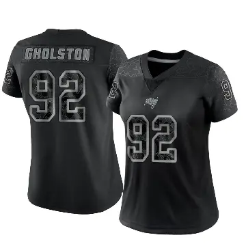 ＃92 Women's William Gholston Black Limited Tampa Bay Buccaneers Reflective Jersey