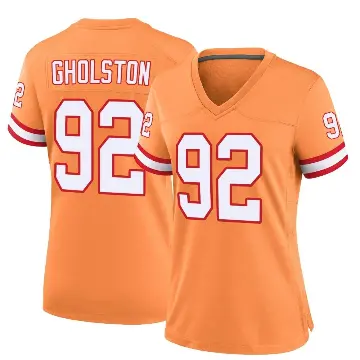＃92 Women's William Gholston Orange Game Tampa Bay Buccaneers Throwback Jersey