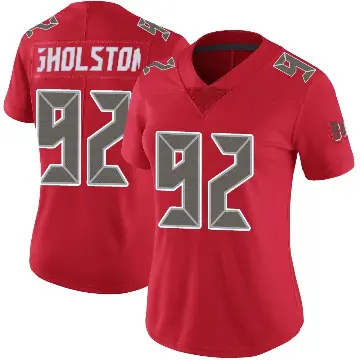 ＃92 Women's William Gholston Red Limited Tampa Bay Buccaneers Color Rush Jersey