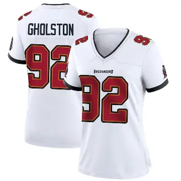 ＃92 Women's William Gholston White Game Tampa Bay Buccaneers Jersey