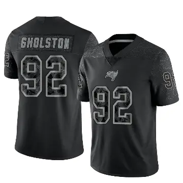 ＃92 Youth William Gholston Black Limited Tampa Bay Buccaneers Reflective Jersey