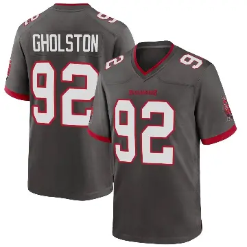 ＃92 Youth William Gholston Game Tampa Bay Buccaneers Pewter Alternate Jersey