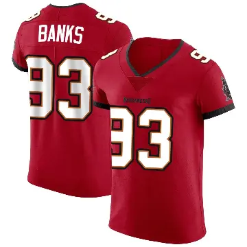 ＃93 Men's Eric Banks Red Elite Tampa Bay Buccaneers Vapor Jersey