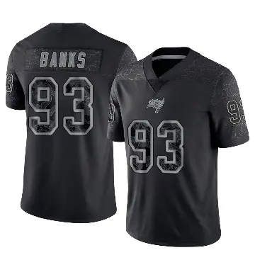 ＃93 Youth Eric Banks Black Limited Tampa Bay Buccaneers Reflective Jersey