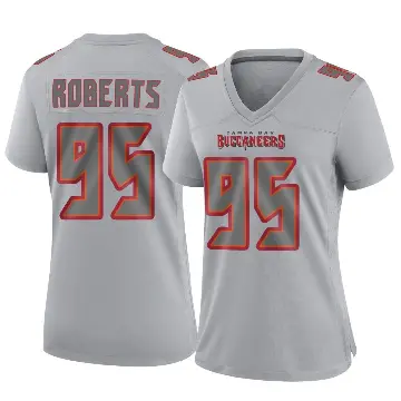 ＃95 Women's Elijah Roberts Gray Game Tampa Bay Buccaneers Atmosphere Fashion Jersey