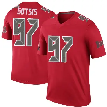 ＃97 Men's Adam Gotsis Red Legend Tampa Bay Buccaneers Color Rush Jersey