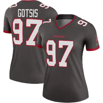 ＃97 Women's Adam Gotsis Legend Tampa Bay Buccaneers Pewter Alternate Jersey