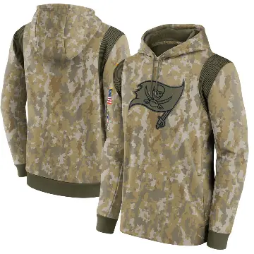 Men's Camo Tampa Bay Buccaneers 2021 Salute to Service Therma Performance Pullover Hoodie