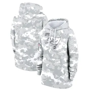 Women's Arctic Camo Tampa Bay Buccaneers 2024 Salute To Service Club Fleece Pullover Hoodie