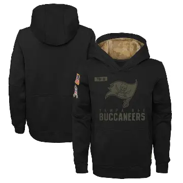 Youth Black Tampa Bay Buccaneers 2020 Salute to Service Pullover Performance Hoodie